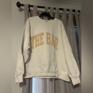 The Bar Varsity Sweatshirt white with Tan Logo